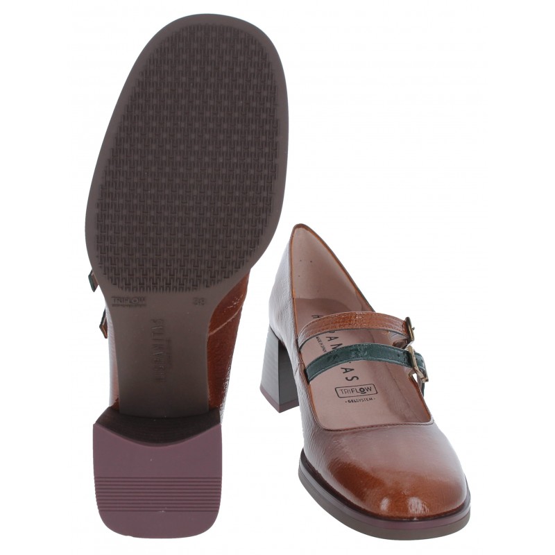 Hispanitas BHI243717 Milan ladies mary jane shoes in cuero tan patent